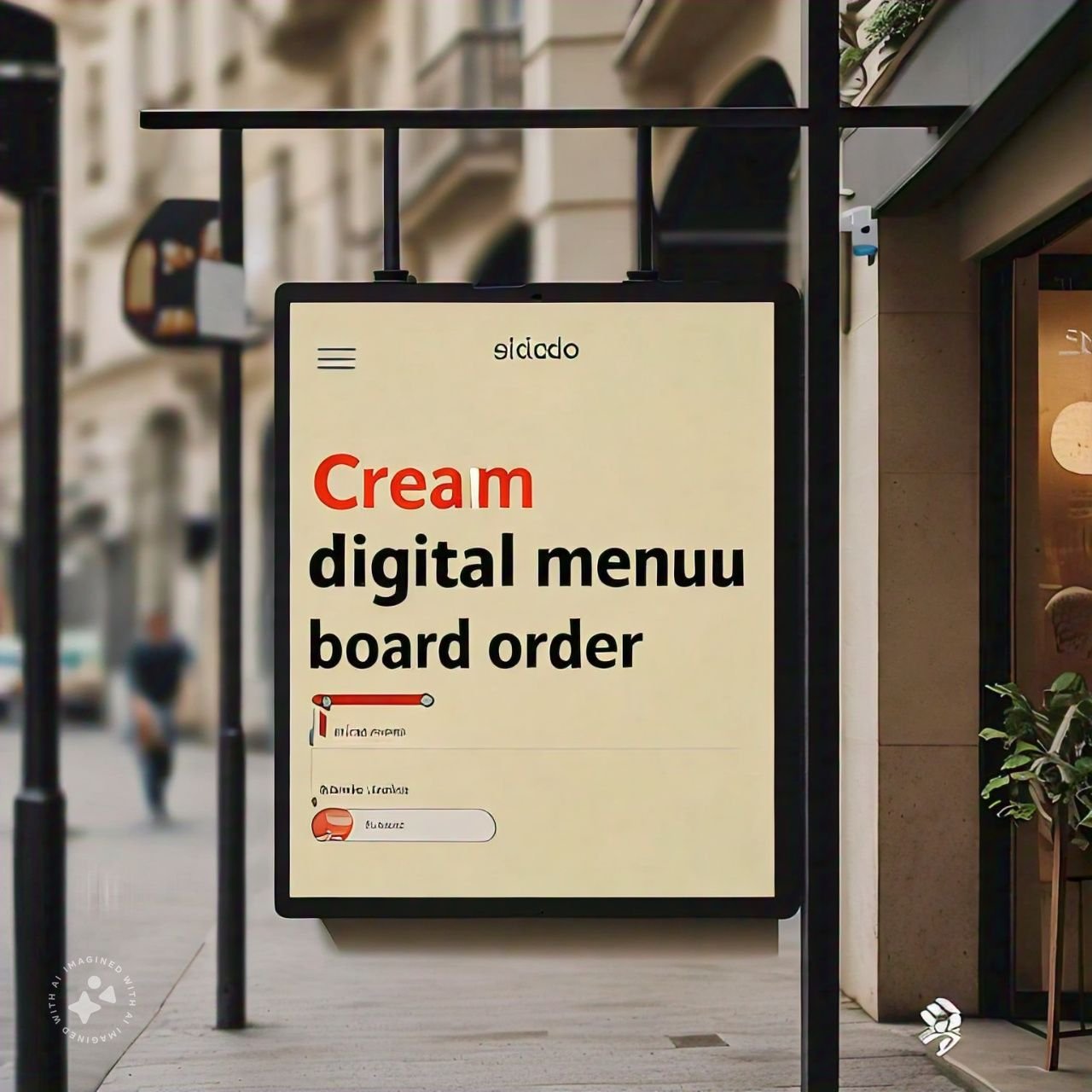 Cream digital menu board order Experience and Order Process
